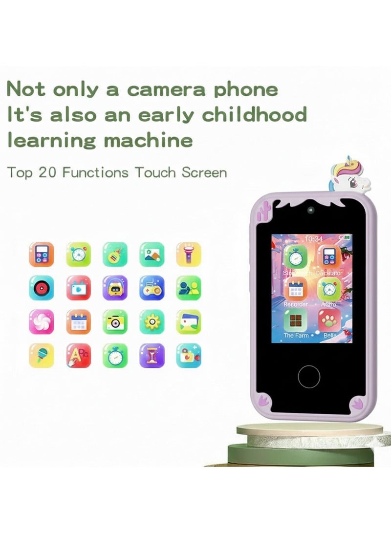 Kids Smart Phone Magical Learning Adventures Await! The Purple Unicorn Smartphone - Dual Cameras, Games, Music & Fun! Perfect Gift for Kids! - Image 3